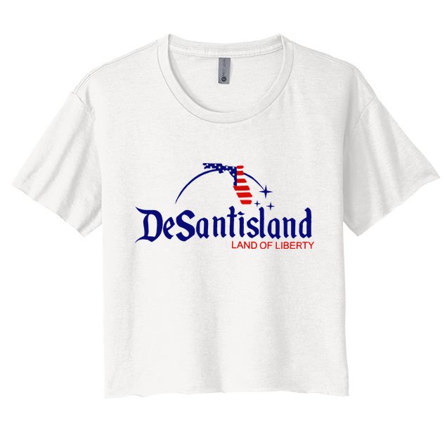 DeSantisLand Land State of Liberty Florida Map Patriotic Crop Top