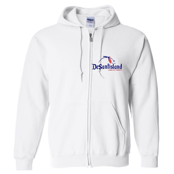 DeSantisLand Land State of Liberty Florida Map Patriotic Full Zip Hoodie