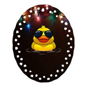 Duck Lovers Sunglasses Cool and Stylish Eyewear for All Ages Ceramic Oval Ornament