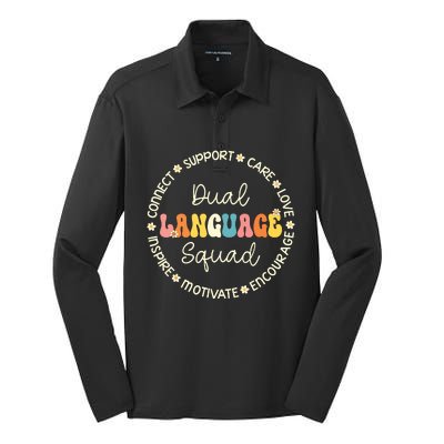 Dual Language Squad Appreciation Week Back To School Silk Touch Performance Long Sleeve Polo