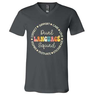 Dual Language Squad Appreciation Week Back To School V-Neck T-Shirt