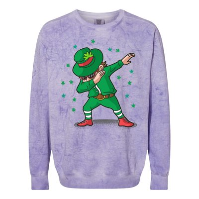 Dabbing Leprechaun St Patricks Day Party Colorblast Crewneck Sweatshirt