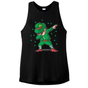 Dabbing Leprechaun St Patricks Day Party Ladies PosiCharge Tri-Blend Wicking Tank