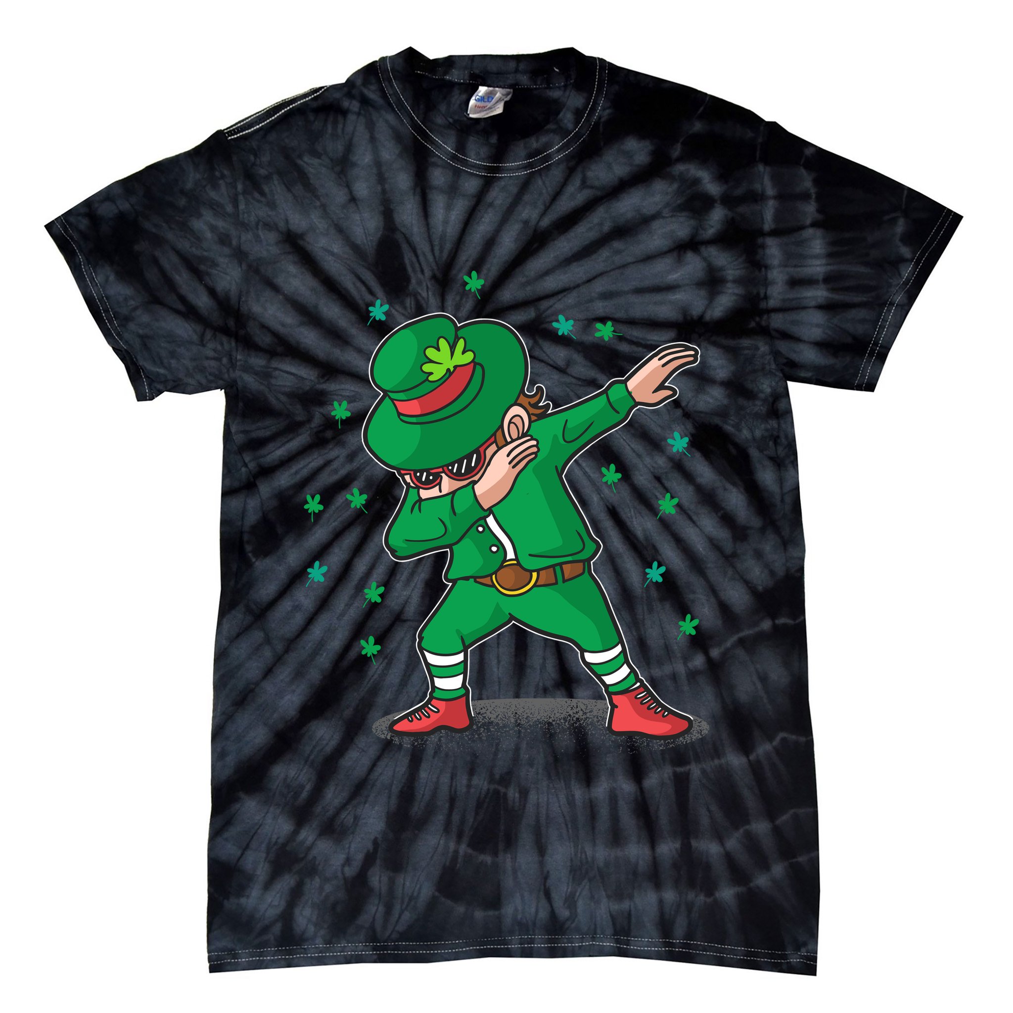 Dabbing Leprechaun St Patricks Day Party Tie-Dye T-Shirt