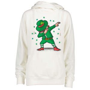 Dabbing Leprechaun St Patricks Day Party Womens Funnel Neck Pullover Hood