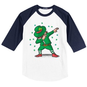 Dabbing Leprechaun St Patricks Day Party Baseball Sleeve Shirt