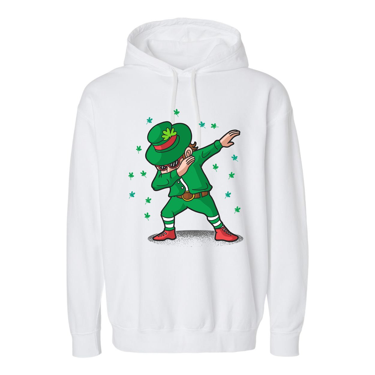 Dabbing Leprechaun St Patricks Day Party Garment-Dyed Fleece Hoodie