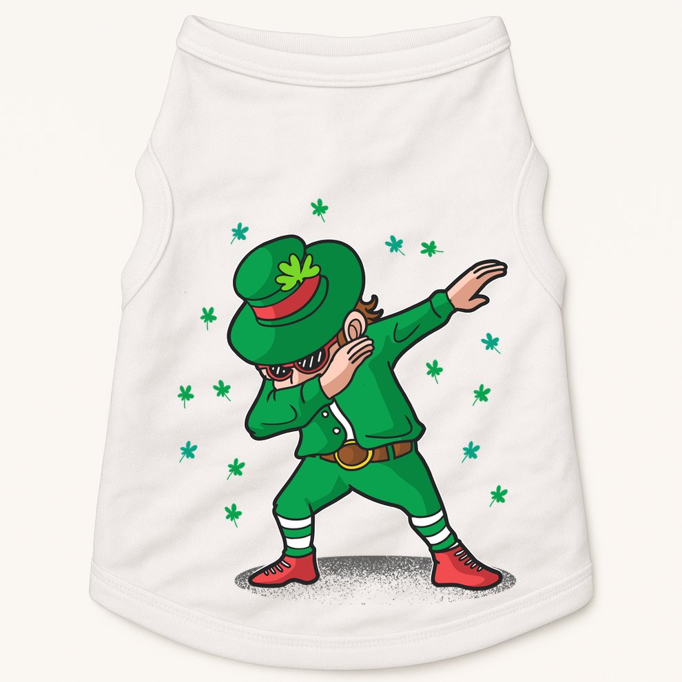 Dabbing Leprechaun St Patricks Day Party Doggie Tank
