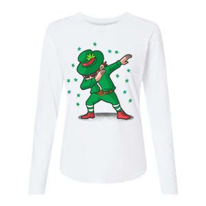 Dabbing Leprechaun St Patricks Day Party Womens Cotton Relaxed Long Sleeve T-Shirt