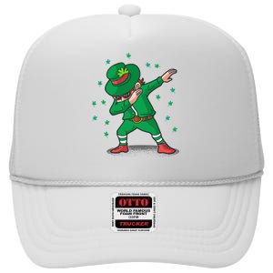 Dabbing Leprechaun St Patricks Day Party High Crown Mesh Back Trucker Hat