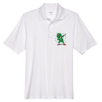 Dabbing Leprechaun St Patricks Day Party Men's Origin Performance Piqué Polo