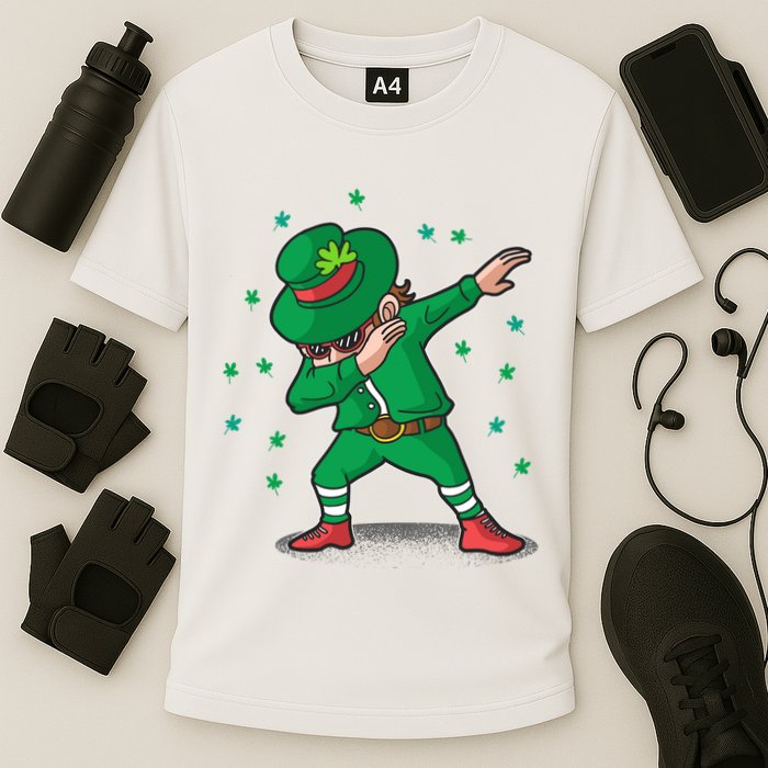 Dabbing Leprechaun St Patricks Day Party Performance Shirt