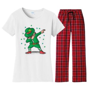 Dabbing Leprechaun St Patricks Day Party Women's Flannel Pajama Set