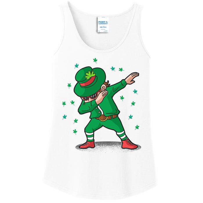 Dabbing Leprechaun St Patricks Day Party Ladies Essential Tank