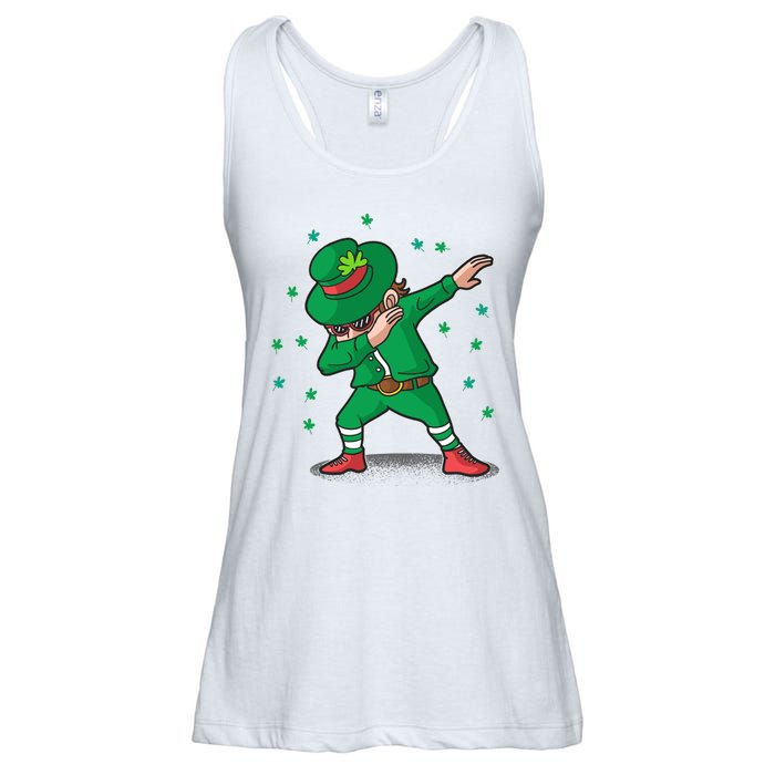 Dabbing Leprechaun St Patricks Day Party Ladies Essential Flowy Tank