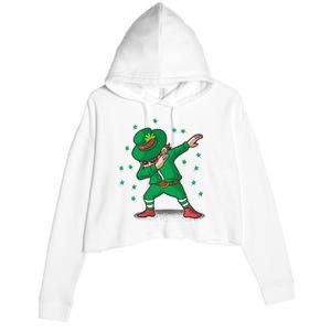 Dabbing Leprechaun St Patricks Day Party Crop Fleece Hoodie