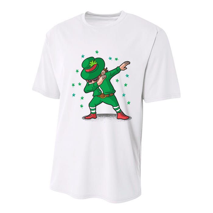 Dabbing Leprechaun St Patricks Day Party Youth Performance Sprint T-Shirt