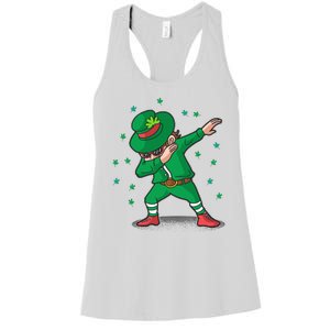 Dabbing Leprechaun St Patricks Day Party Women's Racerback Tank