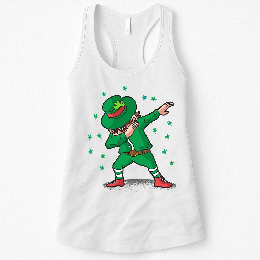 Dabbing Leprechaun St Patricks Day Party Womens Tank Top