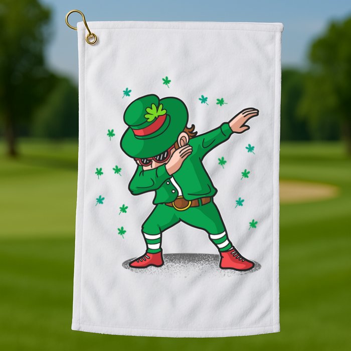 Dabbing Leprechaun St Patricks Day Party Golf Towel