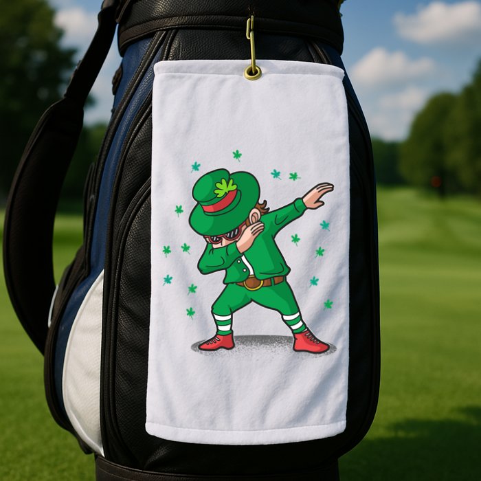 Dabbing Leprechaun St Patricks Day Party Golf Towel