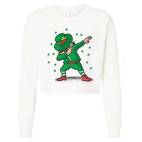 Dabbing Leprechaun St Patricks Day Party Cropped Pullover Crew