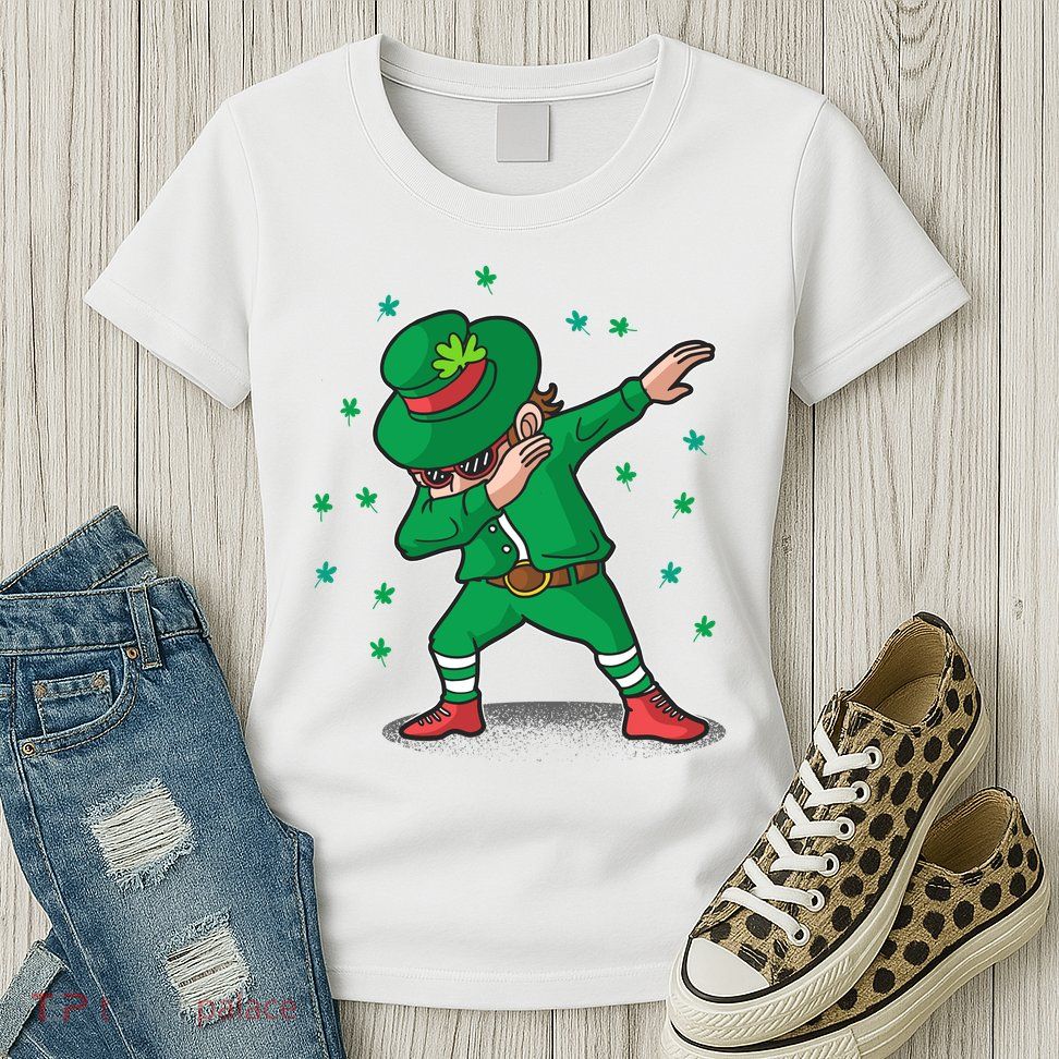 Dabbing Leprechaun St Patricks Day Party Womens T-Shirt