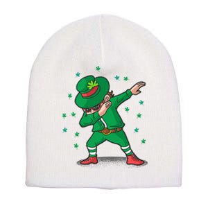 Dabbing Leprechaun St Patricks Day Party Short Acrylic Beanie