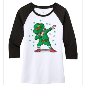 Dabbing Leprechaun St Patricks Day Party Women's Tri-Blend 3/4-Sleeve Raglan Shirt