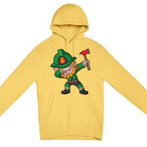 Dabbing Leprechaun St Patricks Day Fire Irish Gift Premium Pullover Hoodie