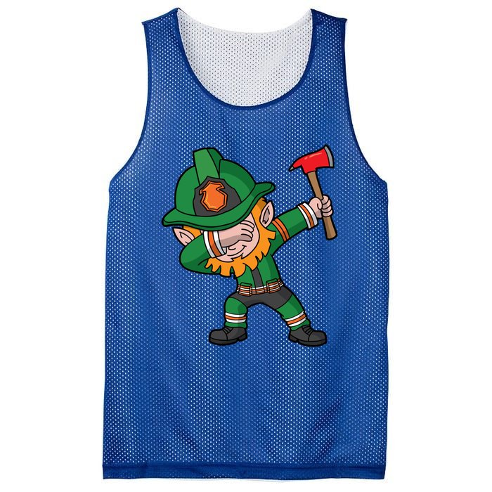 Dabbing Leprechaun St Patricks Day Fire Irish Gift Mesh Reversible Basketball Jersey Tank