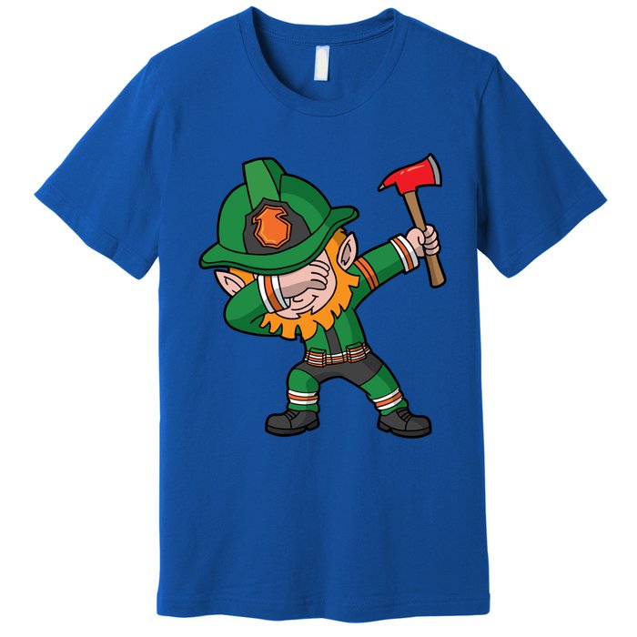 Dabbing Leprechaun St Patricks Day Fire Irish Gift Premium T-Shirt