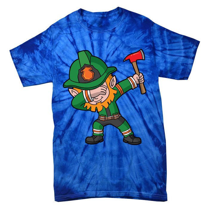 Dabbing Leprechaun St Patricks Day Fire Irish Gift Tie-Dye T-Shirt