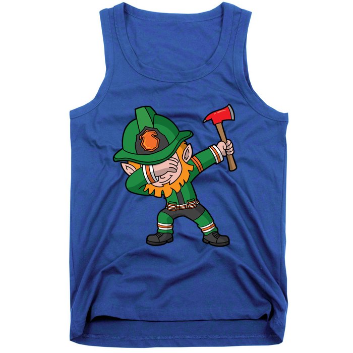 Dabbing Leprechaun St Patricks Day Fire Irish Gift Tank Top