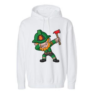 Dabbing Leprechaun St Patricks Day Fire Irish Gift Garment-Dyed Fleece Hoodie