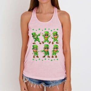 Dancing Leprechauns St Patrick's Day Women's Knotted Racerback Tank