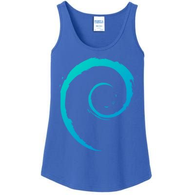 Debian Logo Spiral Minimalist Funny Gift Ladies Essential Tank