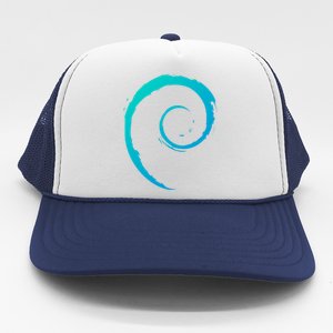 Debian Logo Spiral Minimalist Funny Gift Trucker Hat