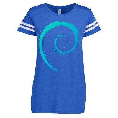 Debian Logo Spiral Minimalist Funny Gift Enza Ladies Jersey Football T-Shirt