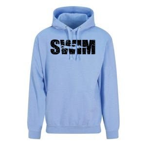 Distressed Look Swimming Gift For Swimmers Gift Unisex Surf Hoodie