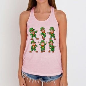 Dancing Leprechauns St Patrick's Day Funny Gift Women's Knotted Racerback Tank