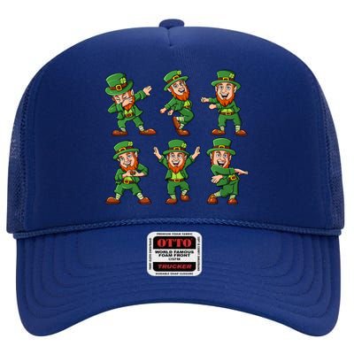 Dancing Leprechauns St Patrick's Day Funny Gift High Crown Mesh Back Trucker Hat