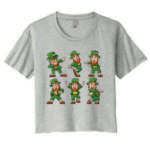 Dancing Leprechauns St Patrick's Day Funny Gift Women's Crop Top Tee