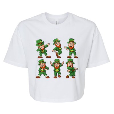 Dancing Leprechauns St Patrick's Day Funny Gift Bella+Canvas Jersey Crop Tee