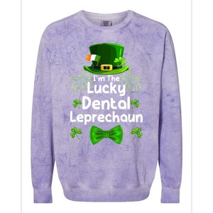 Dental Leprechaun St Patrick's Day Dentists Assistant Meaningful Gift Colorblast Crewneck Sweatshirt