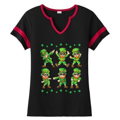 Dancing Leprechauns St Patrick's Day Funny Dance Gift Ladies Halftime Notch Neck Tee