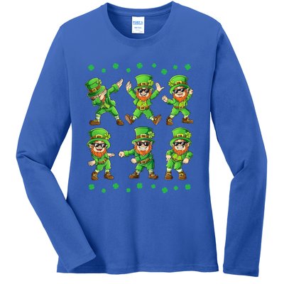 Dancing Leprechauns St Patrick's Day Funny Dance Gift Ladies Long Sleeve Shirt