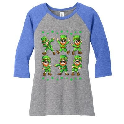 Dancing Leprechauns St Patrick's Day Funny Dance Gift Women's Tri-Blend 3/4-Sleeve Raglan Shirt