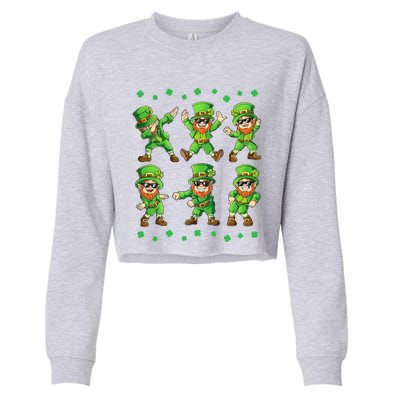 Dancing Leprechauns St Patrick's Day Funny Dance Gift Cropped Pullover Crew