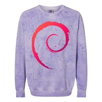 Debian Logo Spiral Minimalist Funny Gift Colorblast Crewneck Sweatshirt